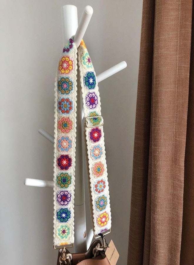 TCOMVEZ Purse Straps Replacement Crossbody for Handbags Crochet Flower Women Adjustable Bag Strap 2 inch Wide - Image 4